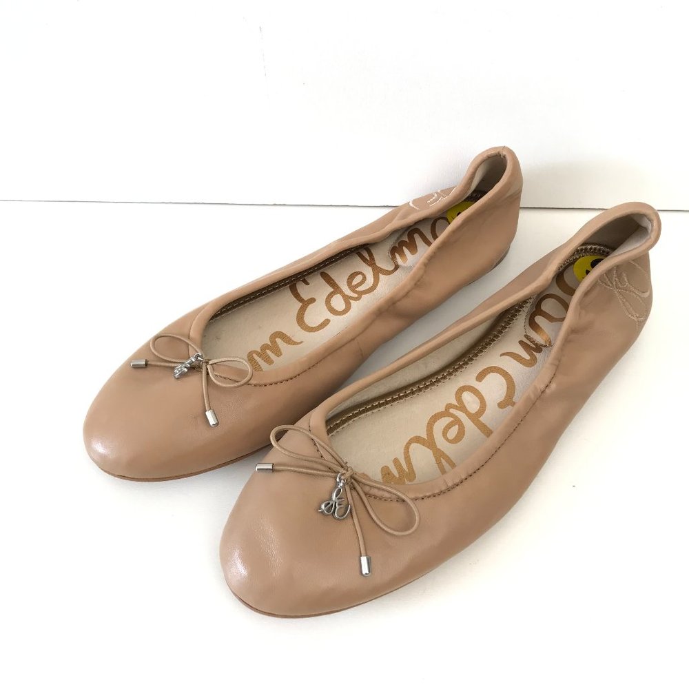NWOT SAM EDELMAN Felicia Nude Tan Ballet Flats 9